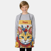 Custom Cat Floral Schort Gepersonaliseerde Meisjes (Gedragen)