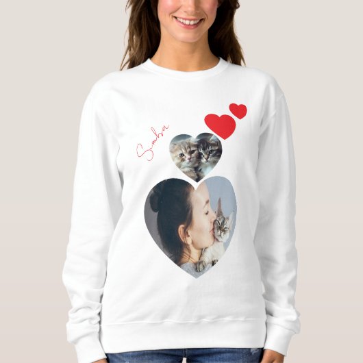 Custom Cat Lover Sweatshirt - Gepersonaliseerd Har (Voorkant)