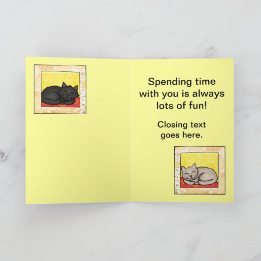 Custom Cat Lover's Vriendschap / Bedankt Card (Binnen)