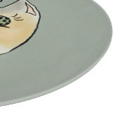 Custom Cat Name Art - Chubby White Cat with Crown Snijplank (Hoek)