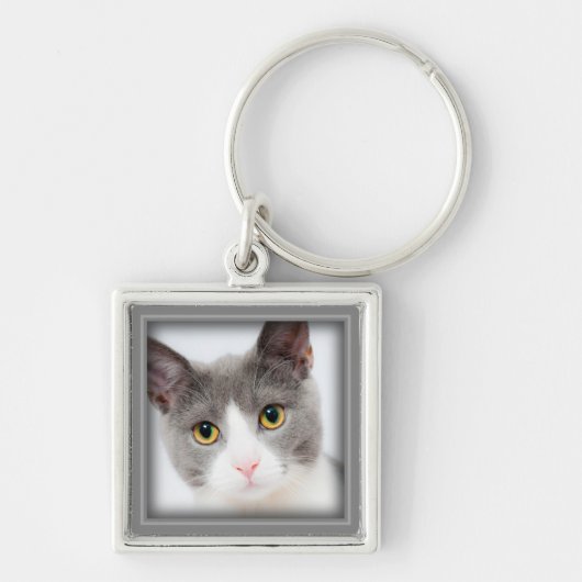 Custom Cat Photo Memorial Sleutelhanger (Voorkant)