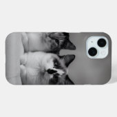 Custom Cat Portrait iPhone 15 Slim Fit Case (Achterkant (horizontaal))
