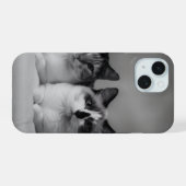 Custom Cat Portrait iPhone 15 Slim Fit Case  Hoesje (Achterkant horizontaal)