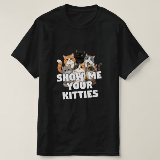 Custom Cat T-Shirt with Kittens Funny  (Design voorkant)
