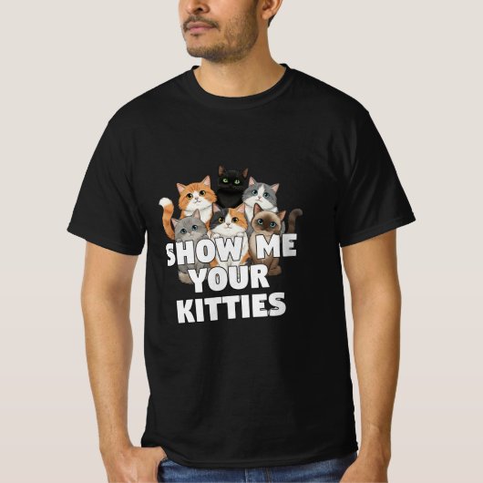 Custom Cat T-Shirt with Kittens Funny  (Devant)