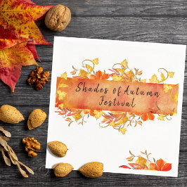 Custom Celebration Rustic Autumn Leaves Napkins Servet