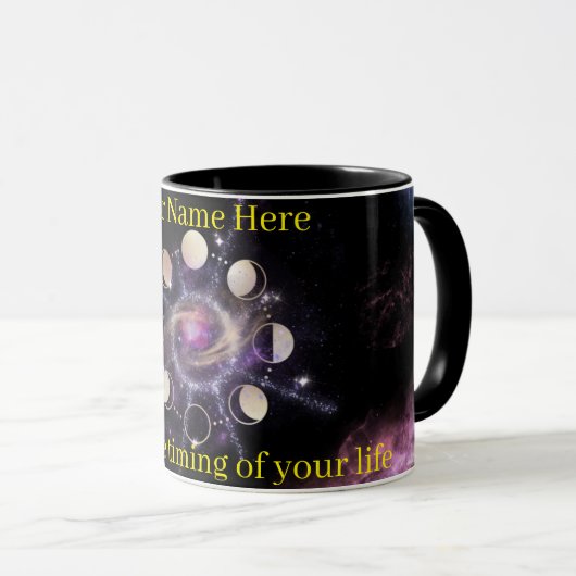 Custom Celestial Moon Phases Spiritual Coffee Mug (Devant droit)