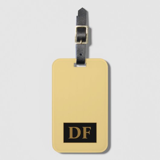 Custom Champagne Monogrammed Bagagelabel (Voorkant (verticaal))