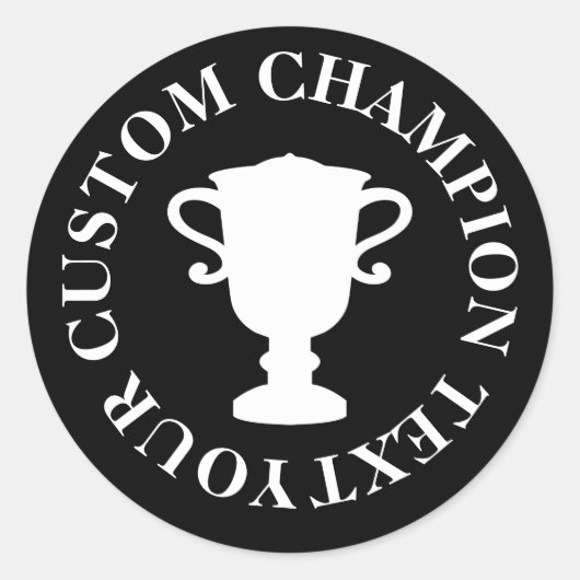 Custom champion trophy cup silhouet stickers (Voorkant)
