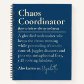 Custom Chaos Coordinator Journal Gift for Coworker (Devant)