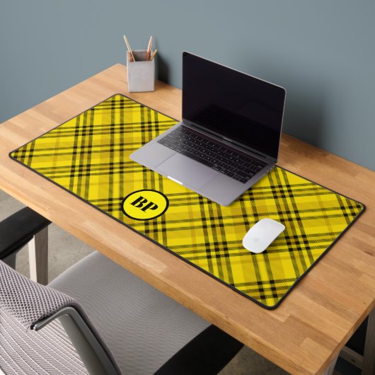 CUSTOM CHECK PLAID ELEGANT GEEL ZWART BUREAUMAT (Kantoor 2)