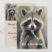 Custom Check up Reminder Dentist Fun Raccoon Kaart (Voorkant / Achterkant)