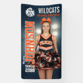 Custom Cheerleading Senior Cheer Team Photo Spandoek (Verticaal)