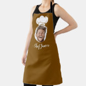 Custom Chef met Foto & Naam Koken Gift Brown Schort (Insitu)