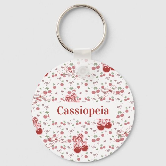 Custom Cherry & Bows Keychain (Voorkant)
