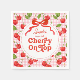 Custom Cherry op Top Verjaardag servetten