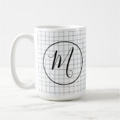 CUSTOM Chic Modern Messy Graphite Pencil LinesGrid Koffiemok (Links)