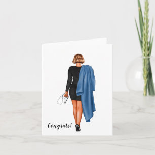 Custom Chic Nursing Afstuderen (Rood haar) Kaart