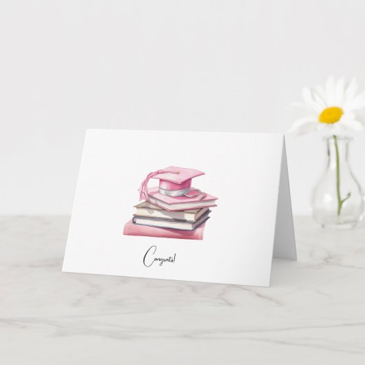 Custom Chic Roze Medische School Afstuderen Kaart (Kleine Plant)