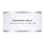 Custom Chic Silver Glamorous Template Shipping Etiket (Voorkant)