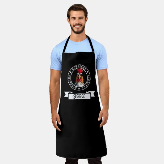 Custom Chicken BBQ Restaurant, Grappige Chicken BB Schort (Gedragen)