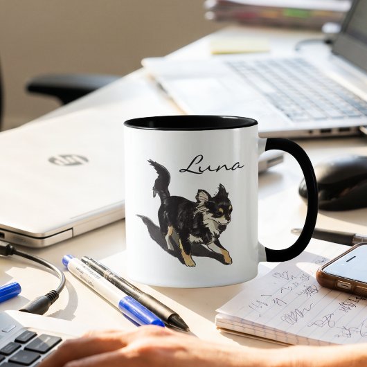 Custom Chihuahua Art Mug with Personalized Name