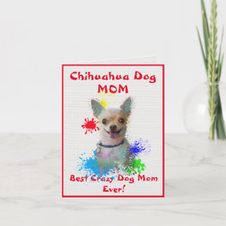 Custom Chihuahua Moeder Beste Gek Hond Dame Digita Kaart