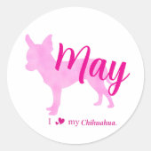 Custom Chihuahua pastel pink silhouette sticker (Devant)