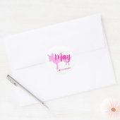 Custom Chihuahua pastel pink silhouette sticker (Enveloppe)