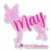 Custom Chihuahua Sticker – Pastel Pink Silhouette (Devant)