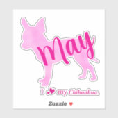 Custom Chihuahua Sticker – Pastel Pink Silhouette (Feuille)