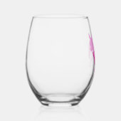 Custom Chihuahua Wine Glass Pastel Pink Silhouette Wijnglas Zonder Voet (Rechts)