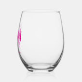 Custom Chihuahua Wine Glass Pastel Pink Silhouette Wijnglas Zonder Voet (Links)