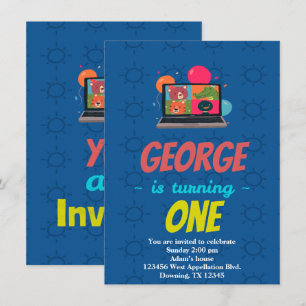 Custom Child's Online Schooling Cartoon Uitnodigin Kaart