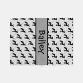 Custom Chinese Crested Dog Silhouette Fleece Deken (Voorkant (Horizontaal))