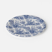 Custom Chinoiserie Patroon Pagode Blauw Papieren Bordje (Gekanteld)