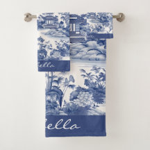Custom Chinoiserie Patroon Pagode Blauw Wit