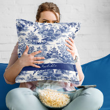 Custom Chinoiserie Patroon Pagode Blauw Wit