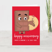 Custom Choco & Pancake Happy Wedding Jubileum Kaart (Voorkant)
