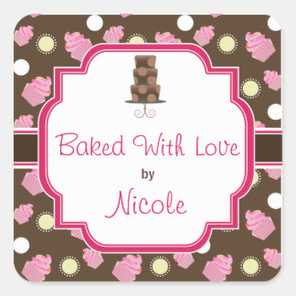 Custom Chocolade Cupcake en Cake bakken Stickers