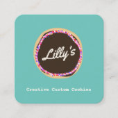 Custom Chocolate Cookie Logo Vierkante Visitekaartje (Voorkant)