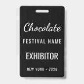 Custom Chocolate Festival QR Code Exibitor ID Badge (Voorzijde)