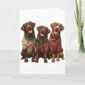 Custom Chocolate Lab Kerst Lelijke Trui Kaart (Voorkant)