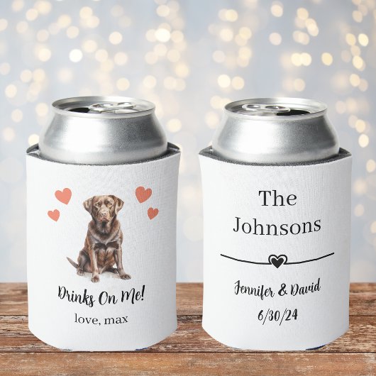 Custom Chocolate Lab Pet Wedding Koelbox Blikjeskoeler