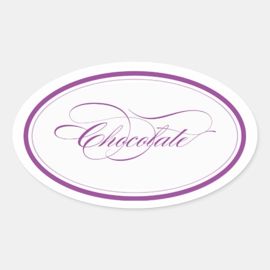 Custom_Chocolate Oval Ovale Sticker (Voorkant)