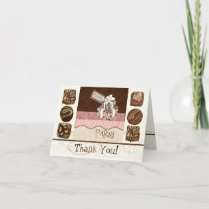 Custom Chocolate Sweet Shoppe Correspondentie Kaar Bedankkaart