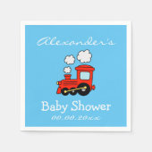 Custom choo choo train baby shower servetten voor  (Voorkant)