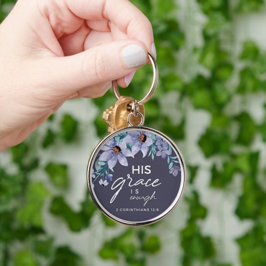 Custom Christian His Grace is Enough Sleutelhanger (Hand)