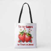 Custom Christian Jesus Summer Strawberries Draagtas (Voorkant)