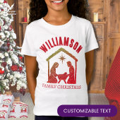 Custom Christian Nativity Family Christmas T-Shirt